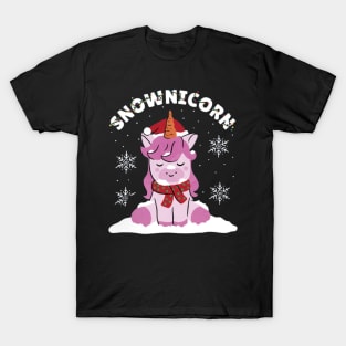 Snow unicorn , Snownicorn Christmas unicorn t-shirt design T-Shirt